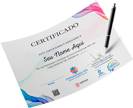 certificado de curso de cromoterapia
